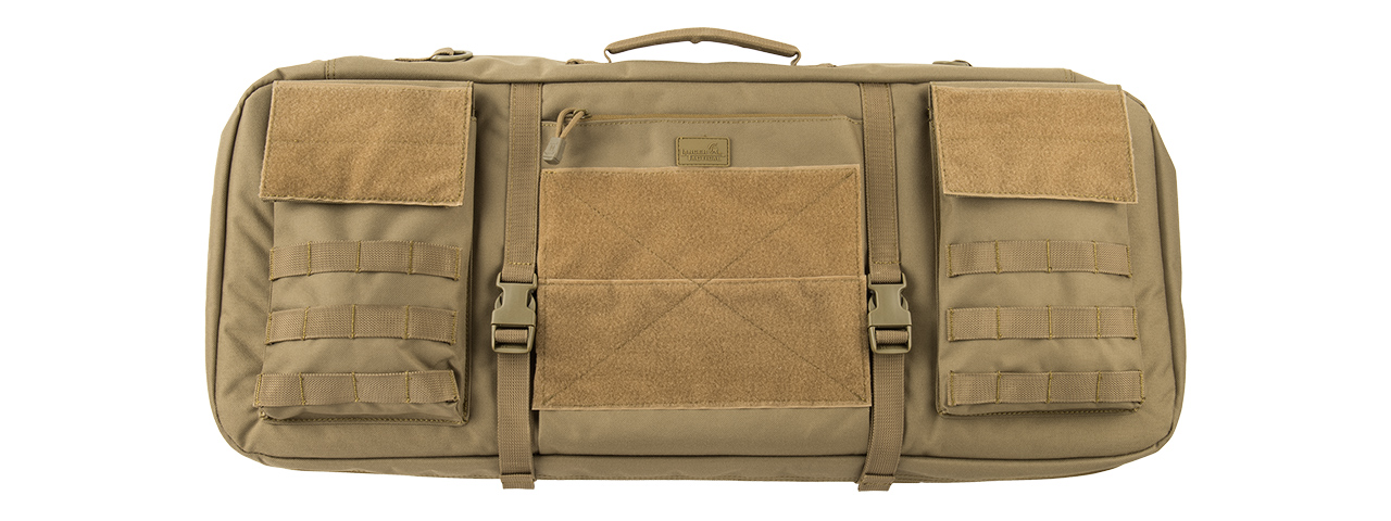 LANCER TACTICAL 1000D NYLON 3-WAY CARRY 29" DOUBLE RIFLE GUN BAG (TAN) - Click Image to Close