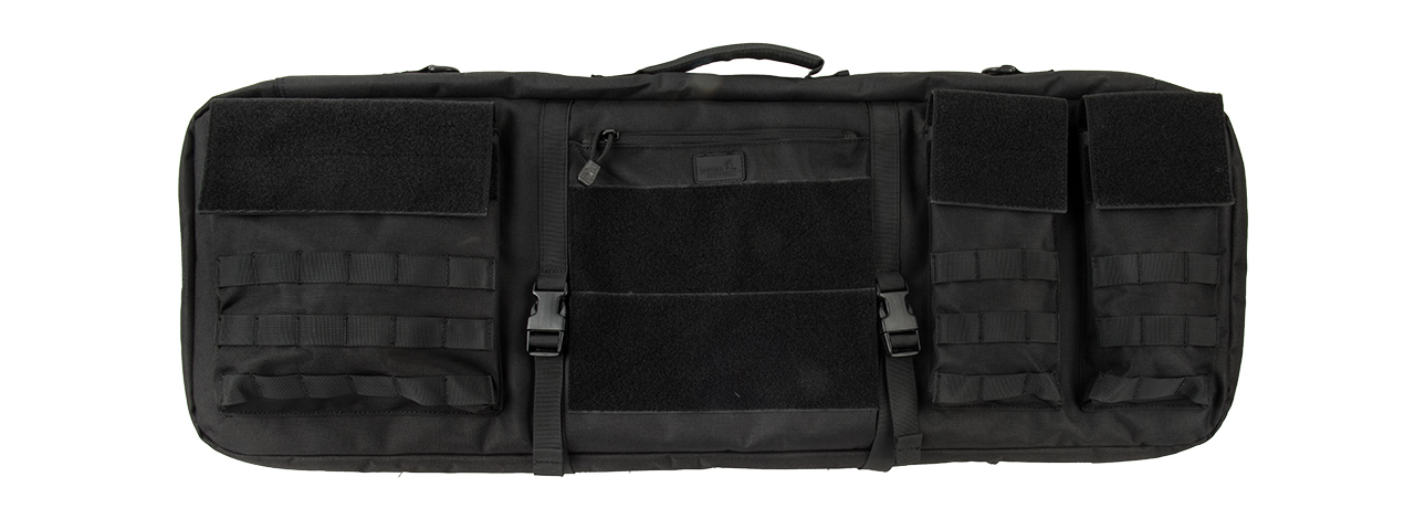 LANCER TACTICAL 1000D NYLON 3-WAY CARRY 35" DOUBLE RIFLE GUN BAG (BLACK) - Click Image to Close