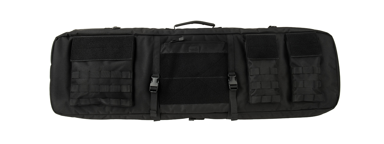 LANCER TACTICAL 1000D NYLON 3-WAY CARRY 43" DOUBLE RIFLE GUN BAG (BLACK) - Click Image to Close