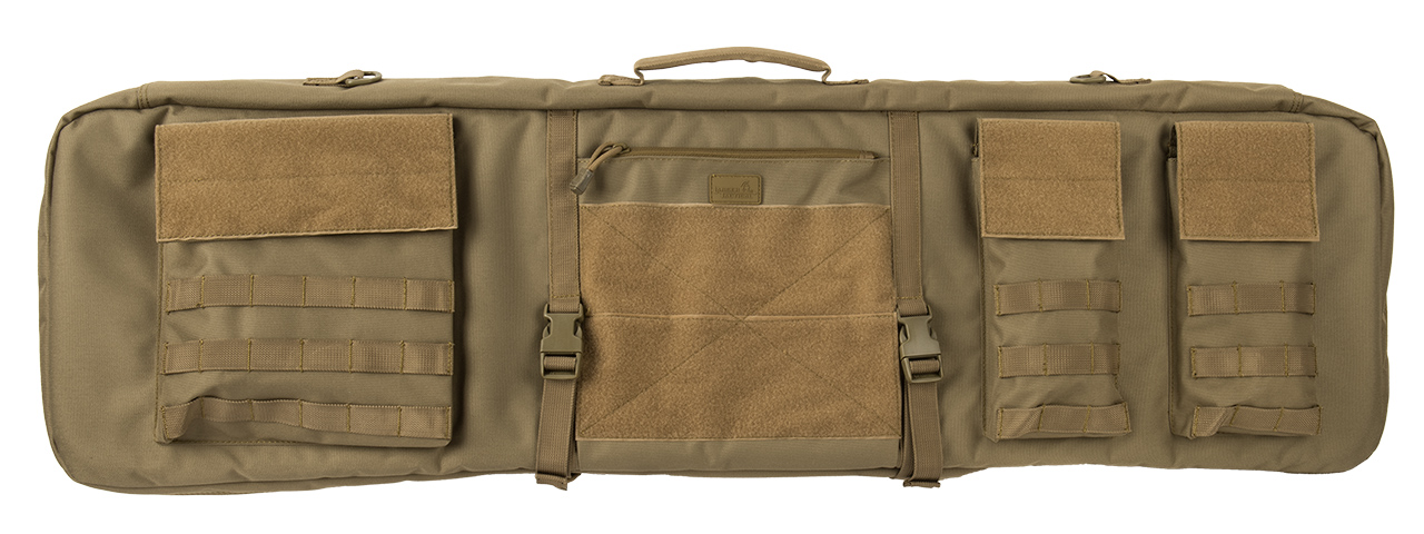 LANCER TACTICAL 1000D NYLON 3-WAY CARRY 43" DOUBLE RIFLE GUN BAG (TAN) - Click Image to Close