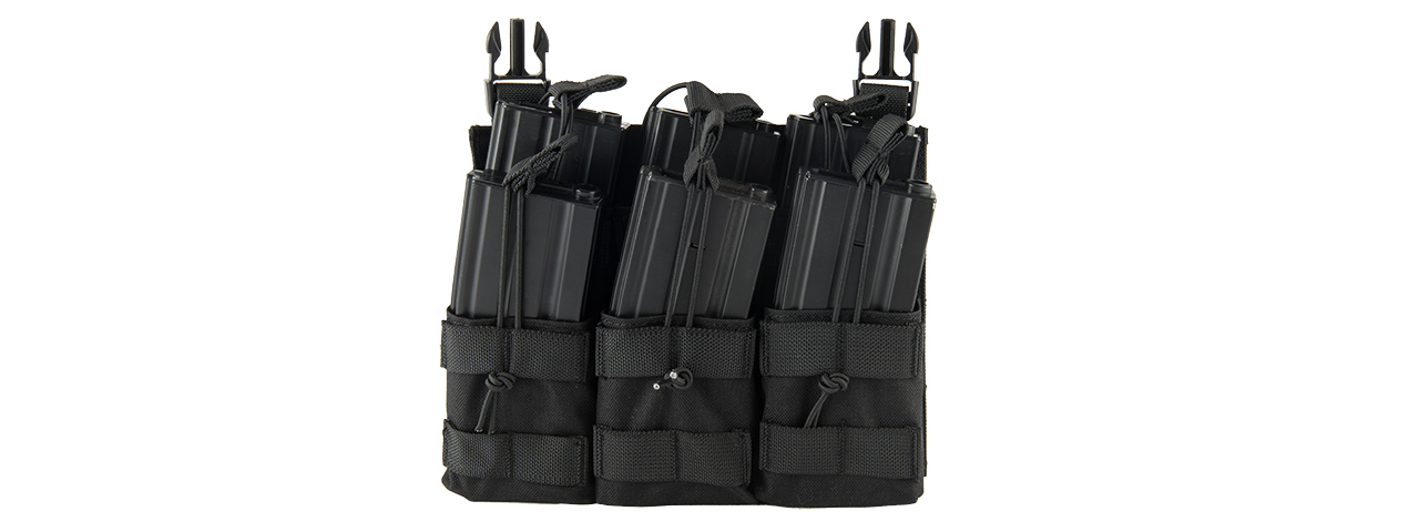 LANCER TACTICAL ADAPTIVE HOOK AND LOOP TRIPLE DUAL MAG POUCH (BLACK) - Click Image to Close
