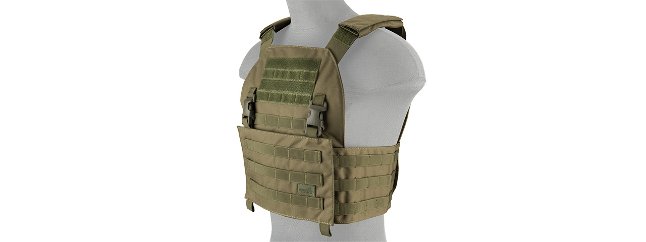 LANCER TACTICAL BUCKLE UP VERSION AIRSOFT PLATE CARRIER (OD GREEN) - Click Image to Close