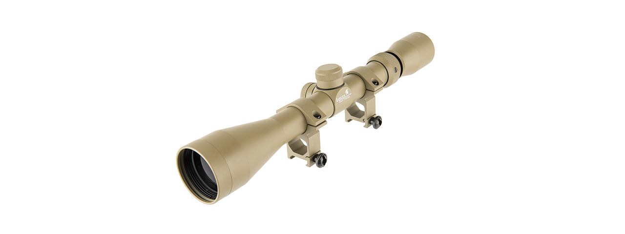 Lancer Tactical 3 - 9 X 40 Rifle Scope w/ Rings (Tan) - Click Image to Close