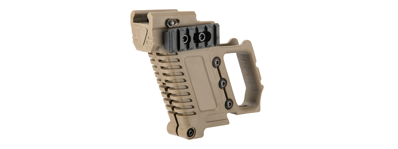 LANCER TACTICAL PISTOL CARBINE KIT FOR G-SERIES TYPE GBB PISTOLS (TAN) - Click Image to Close
