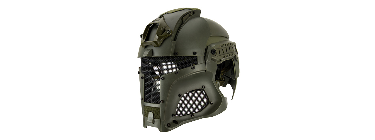 Interstellar Battle Trooper Full Face Airsoft Helmet (OD GREEN) - Click Image to Close