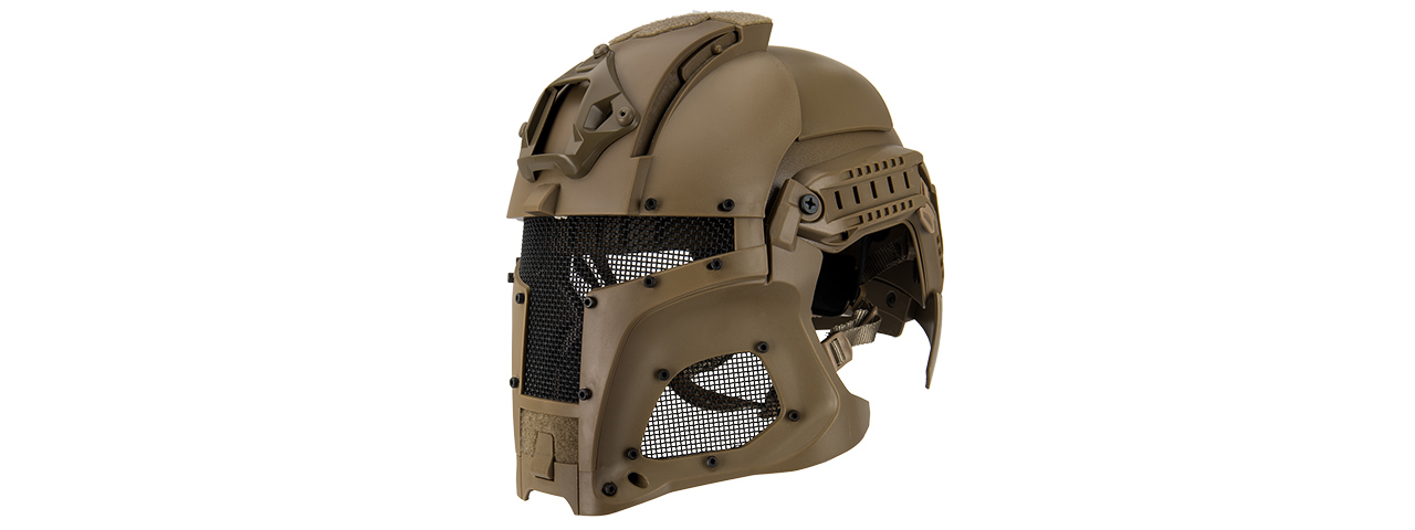 Interstellar Battle Trooper Full Face Airsoft Helmet (TAN) - Click Image to Close