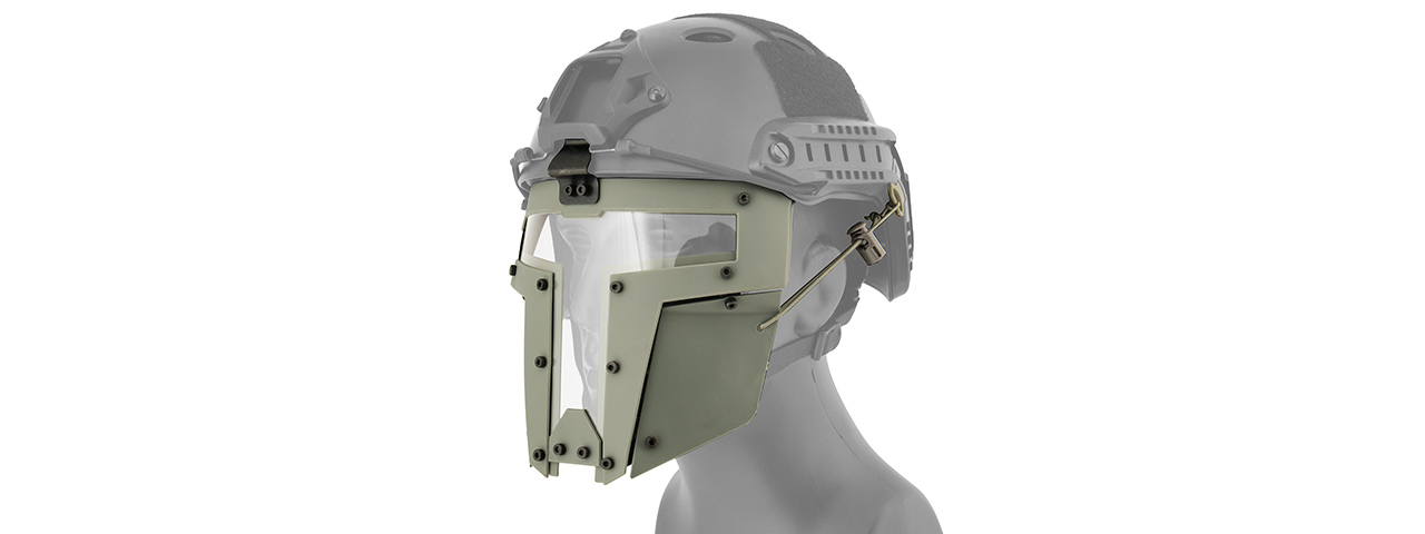 T-SHAPED WINDOWED ATTACHMENT FACE MASK FOR FAST/BUMP HELMETS (GRAY) - Click Image to Close