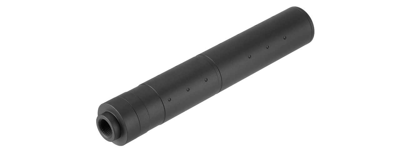 Lancer Tactical 195mm Aluminum Dot Mock Suppressor (Black) - Click Image to Close