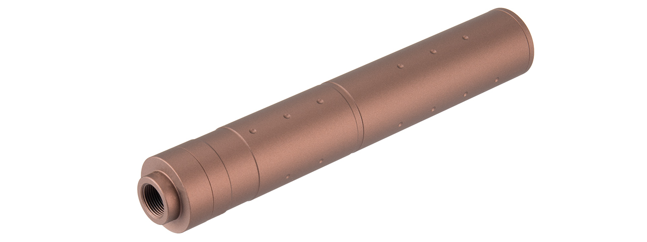 Lancer Tactical 195mm Aluminum Dot Mock Suppressor (Coyote Brown) - Click Image to Close