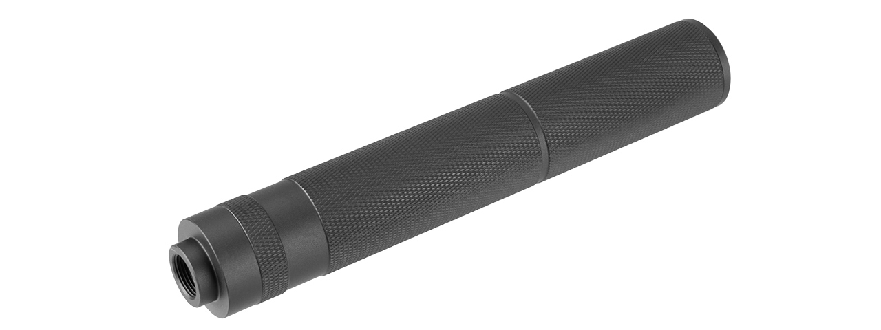 Lancer Tactical 195mm Aluminum Knurled Mock Suppressor (Black) - Click Image to Close