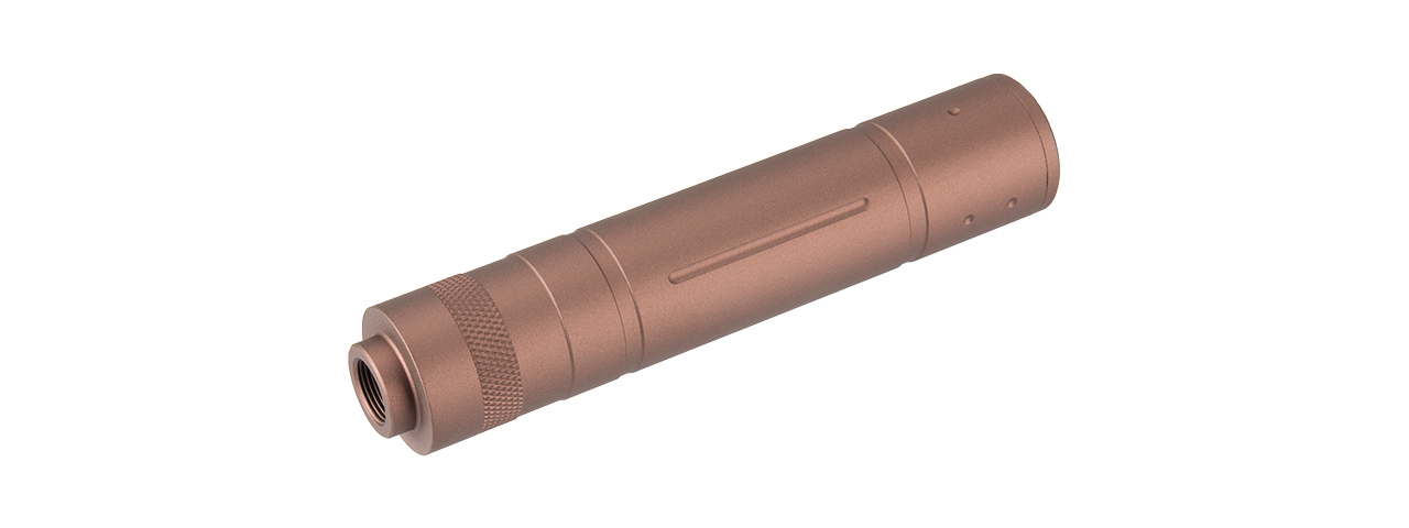 LANCER TACTICAL 155MM ALUMINUM SLOT-CUT MOCK SUPPRESSOR (COYOTE BROWN) - Click Image to Close