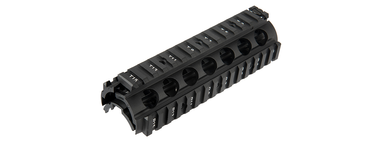 M014 Full Metal M4 RIS Drop-In Airsoft Handguard (BLACK) - Click Image to Close