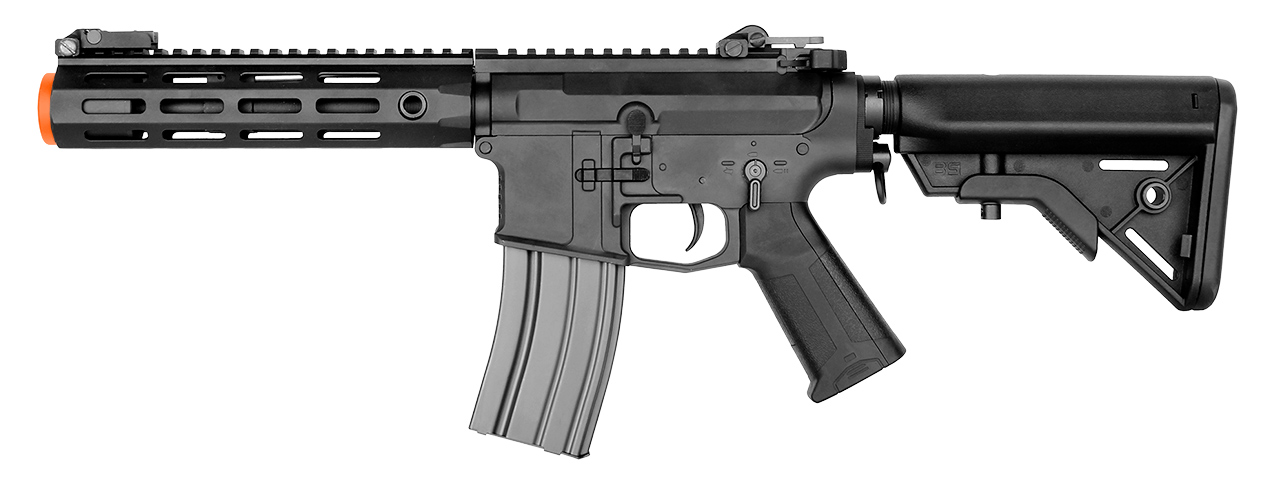 E&L AR MUR CUSTOM SBR AEG RIFLE - PLATINUM (BLACK) - Click Image to Close