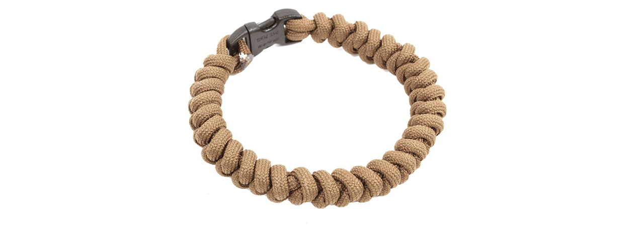 FLYYE INDUSTRIES MIL-SPEC PARACORD SNAKE WEAVE BRACELET - COYOTE BROWN - Click Image to Close