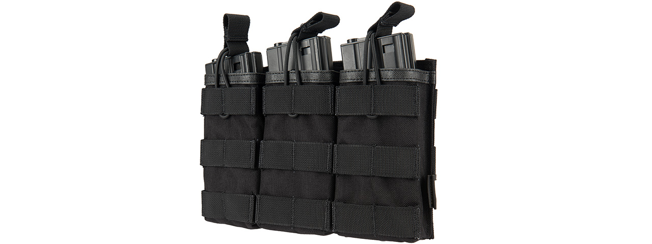 Flyye Industries Universal Triple M4/M16 Bungee Magazine Pouch (BLACK) - Click Image to Close