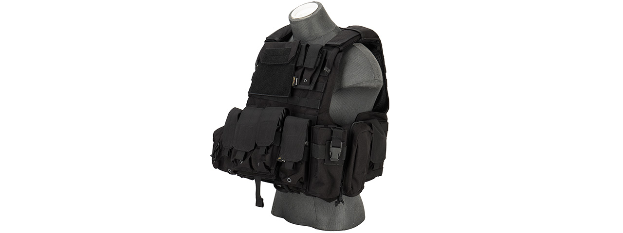 Flyye Industries 1000D Cordura Large Recon Vest w/ 9 Pouches (LRG) BLACK - Click Image to Close