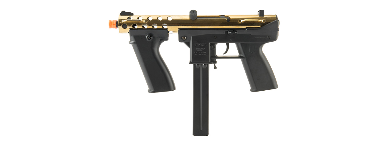 ECHO 1 GENERAL ASSAULT TOOL (GAT) AIRSOFT AEG SUBMACHINE GUN (GOLD) - Click Image to Close