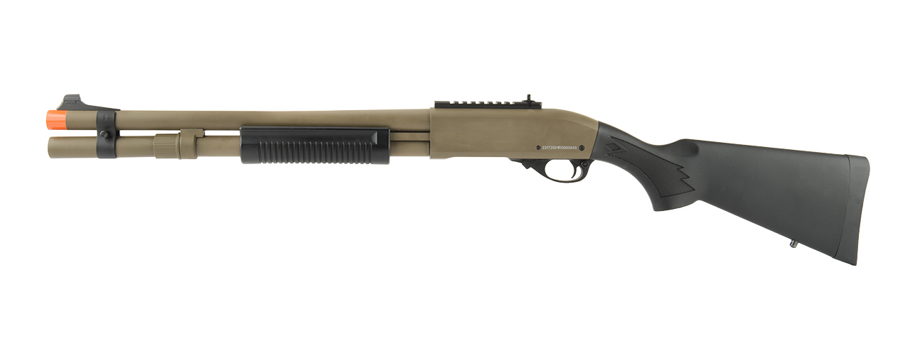 JAG ARMS SCATTERGUN HDS AIRSOFT GAS SHOTGUN - EXTENDED TUBE (TAN) - Click Image to Close