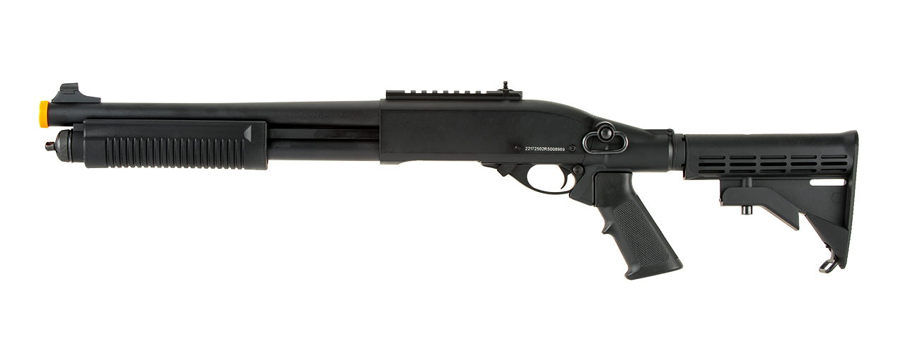 JAG ARMS SCATTERGUN TS AIRSOFT GAS SHOTGUN (BLACK) - Click Image to Close