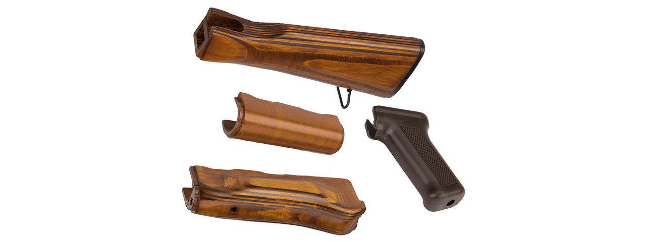 LCT AIRSOFT AK SERIES AEG HANDGUARD AND STOCK SET - WOOD - Click Image to Close