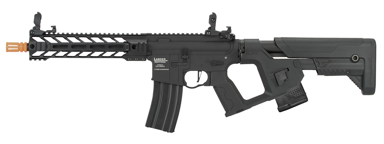 Lancer Tactical Proline Enforcer Battle Hawk 10" M4 Airsoft Rifle w/ Alpha Stock (Color: Black) - Click Image to Close