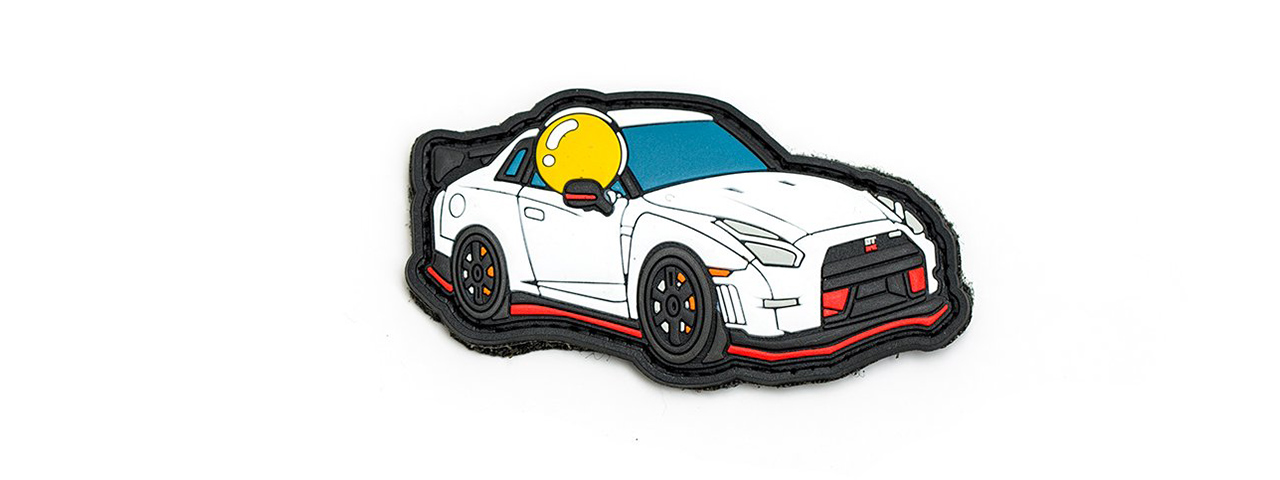 APRILLA DESIGN PVC IFF HOOK & LOOP AUTOMOTIVE SERIES PATCH (MODEL: NISMO GTR WHITE) - Click Image to Close