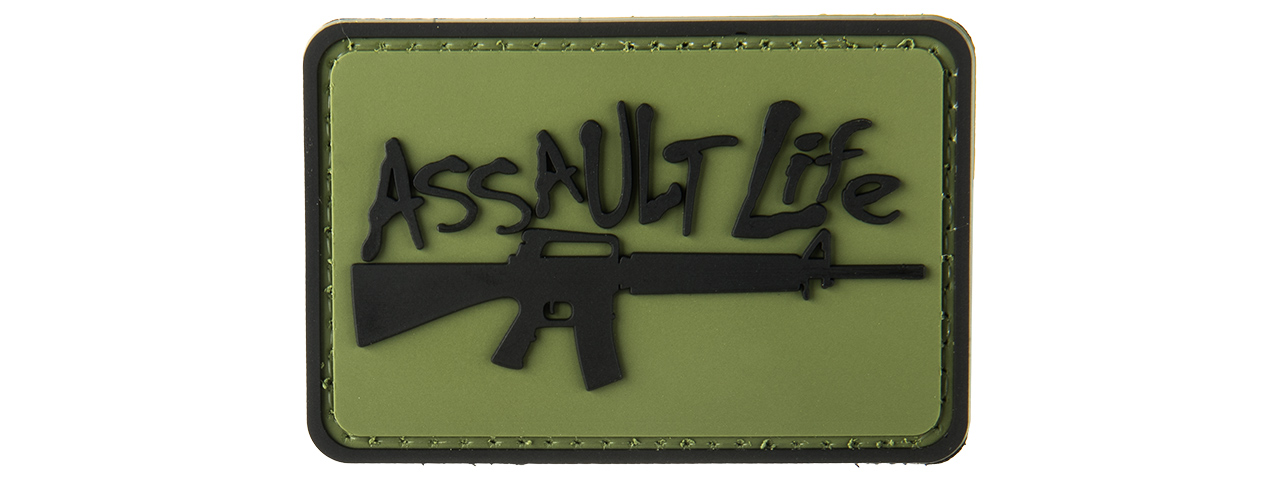 G-FORCE ASSAULT LIFE PVC MORALE PATCH (OD GREEN) - Click Image to Close