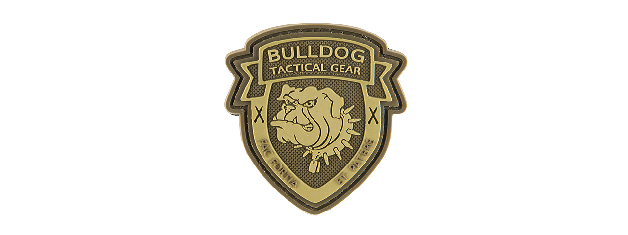 G-FORCE SHIELD BULLDOG PATCH PVC MORALE PATCH (BROWN) - Click Image to Close