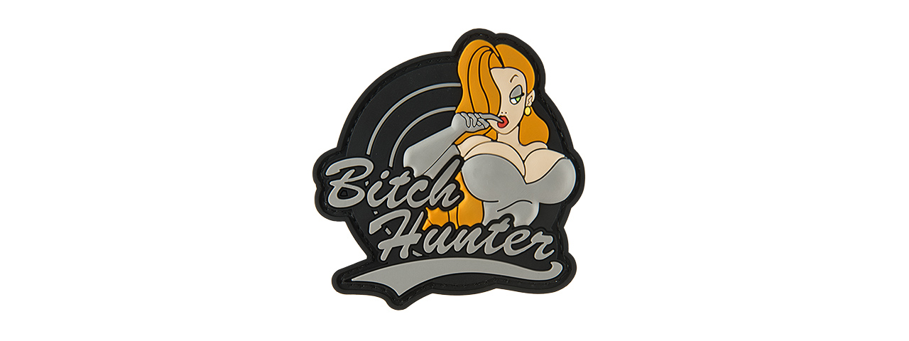 G-FORCE B*** HUNTER PVC MORALE PATCH (GRAY) - Click Image to Close