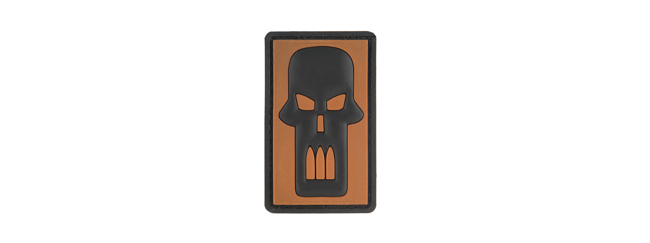 G-FORCE BULLET SKULL PVC MORALE PATCH (ORANGE) - Click Image to Close