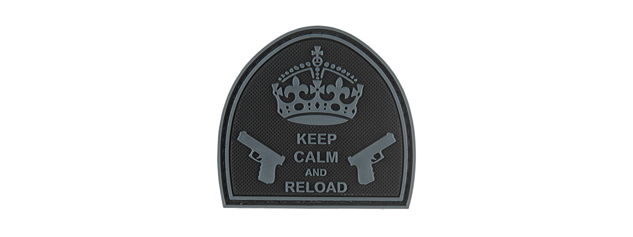 G-FORCE KEEP CALM AND RELOAD PVC MORALE PATCH (BLACK) - Click Image to Close