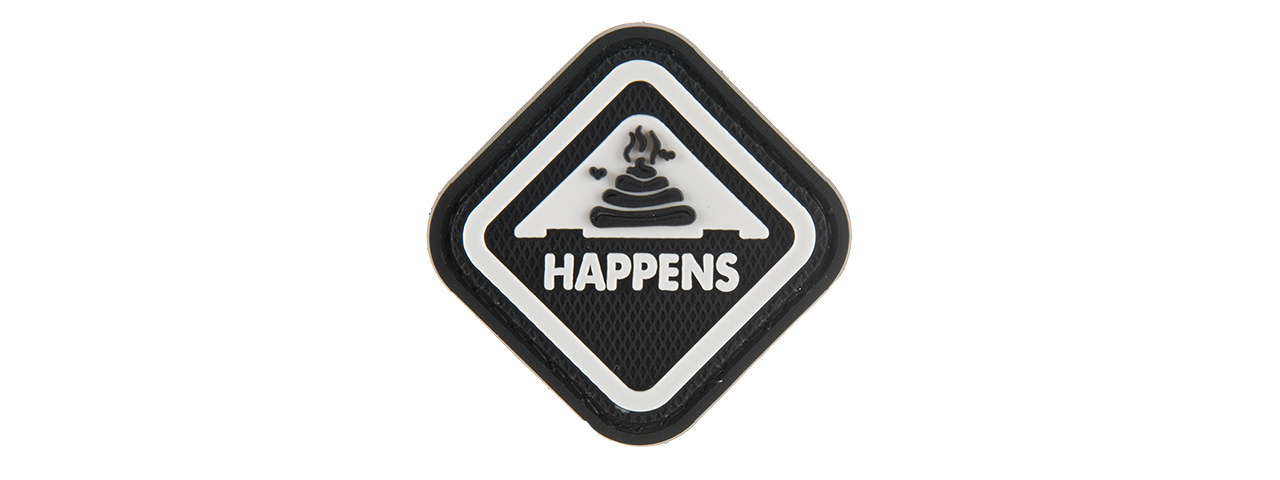 G-FORCE S*** HAPPENS PVC MORALE PATCH (BLACK) - Click Image to Close