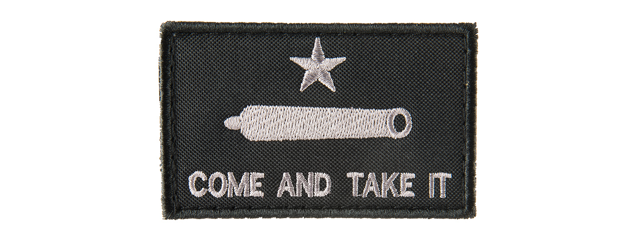 COME AND TAKE IT EMBROIDED MORALE PATCH- BLACK - Click Image to Close