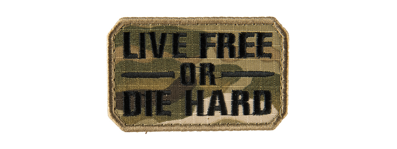 LIVE FREE OR DIE HARD EMBROIDED MORALE PATCH - Click Image to Close
