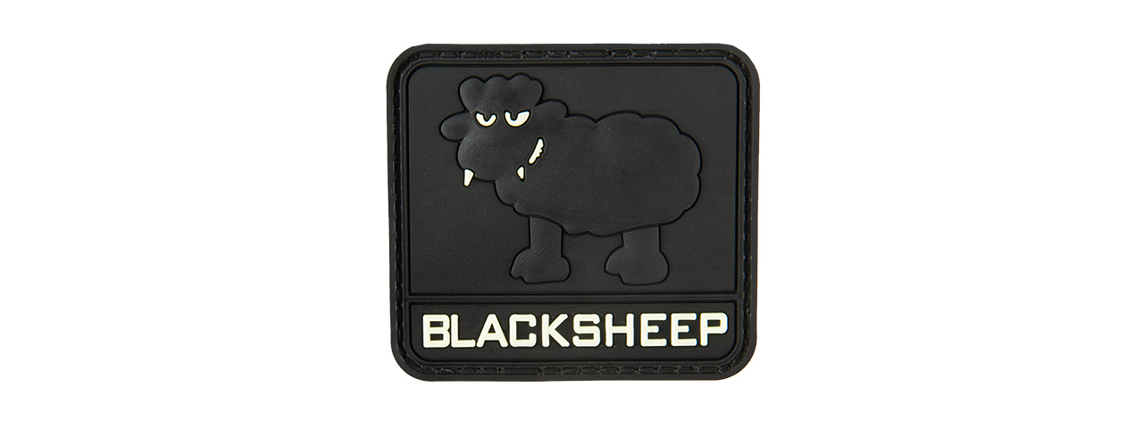 G-FORCE GLOW-IN-THE-DARK BLACK SHEEP PVC LARGE PATCH (BLACK) - Click Image to Close