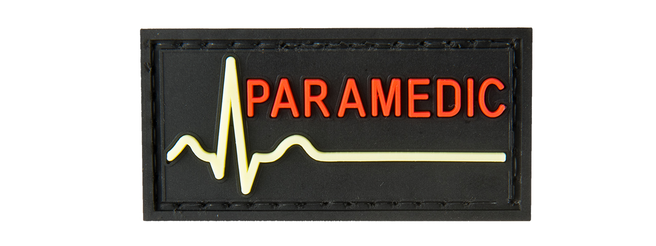 G-FORCE GLOW-IN-THE-DARK PARAMEDIC LARGE PATCH (BLACK) - Click Image to Close