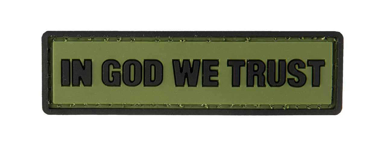 G-FORCE IN GOD WE TRUST PVC MORALE PATCH (OD GREEN) - Click Image to Close