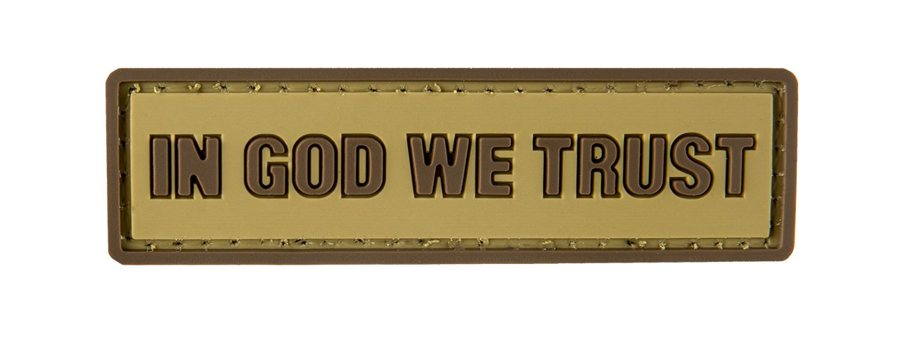 G-FORCE IN GOD WE TRUST PVC MORALE PATCH (TAN) - Click Image to Close