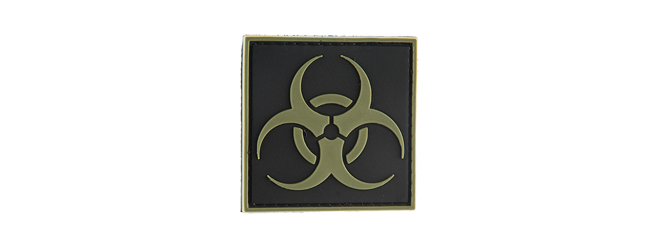 G-FORCE BIOHAZARD SQUARE PVC MORALE PATCH (OD GREEN) - Click Image to Close