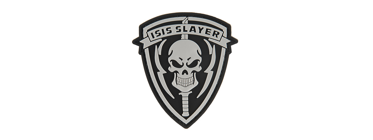 G-FORCE ISIS SLAYER KNIFE AND SKULL PVC MORALE PATCH (BLACK) - Click Image to Close