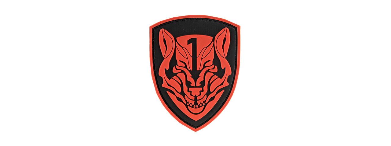 G-FORCE RED WOLF SHIELD PVC MORALE PATCH (BLACK / RED) - Click Image to Close