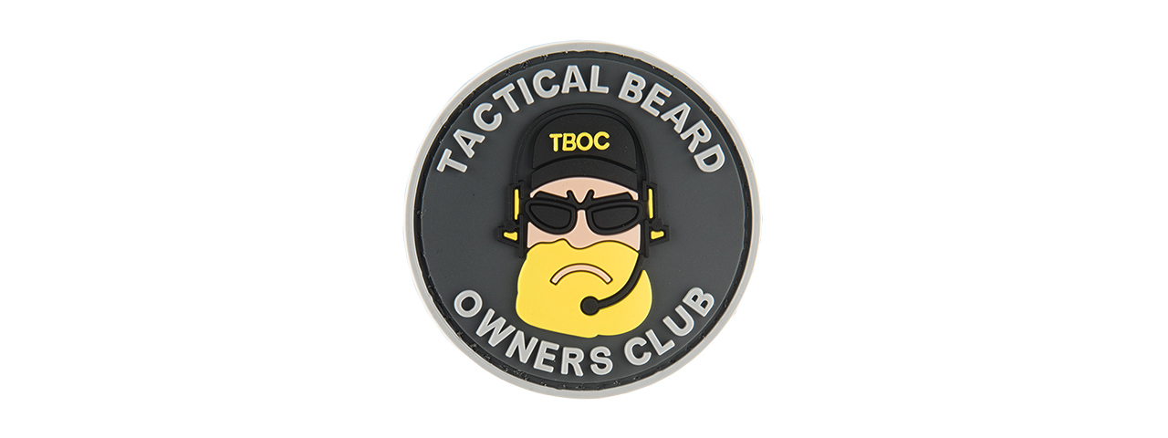 G-FORCE TACTICAL BEARD OWNERS CLUB PVC MORALE PATCH (BLACK/YELLOW) - Click Image to Close