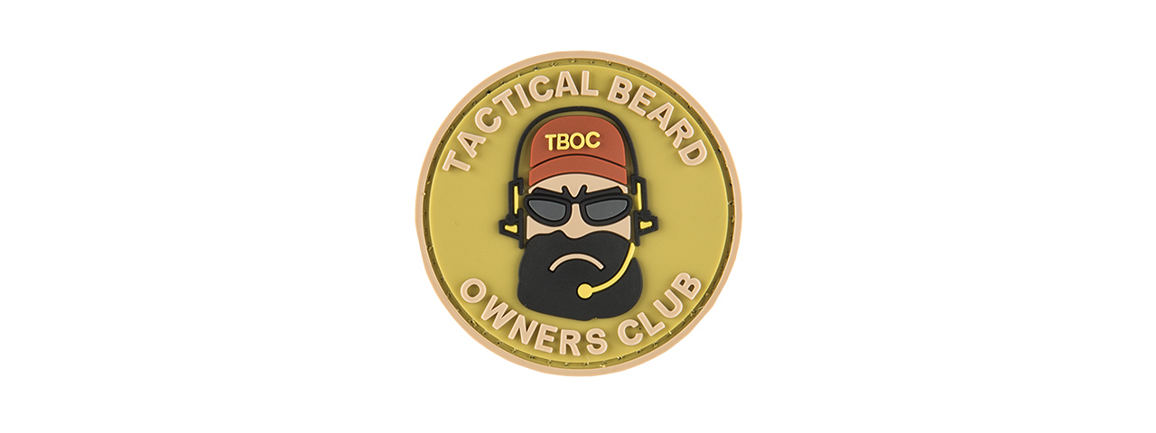 G-FORCE TACTICAL BEARD OWNERS CLUB PVC MORALE PATCH (TAN) - Click Image to Close