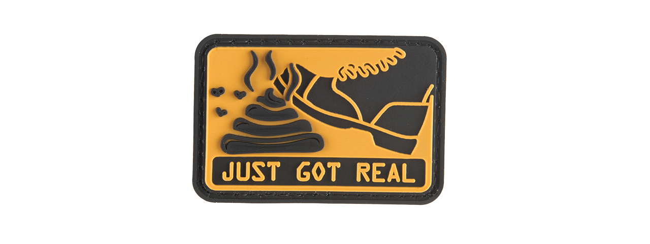 G-FORCE SH*T JUST GOT REAL PVC MORALE PATCH (YELLOW) - Click Image to Close