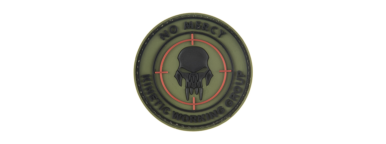 G-FORCE NO MERCY ROUND PVC MORALE PATCH (OD GREEN) - Click Image to Close