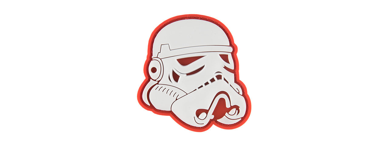 G-FORCE STAR WARS STORMTROOPER HELMET PVC MORALE PATCH (RED) - Click Image to Close