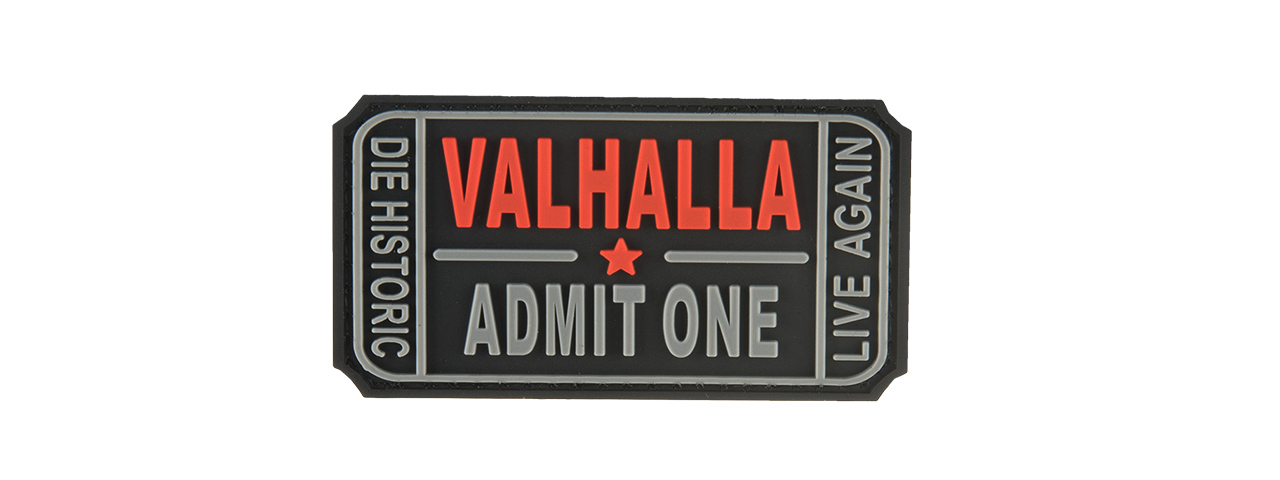 G-FORCE VALHALLA TICKET PVC MORALE PATCH (BLACK) - Click Image to Close