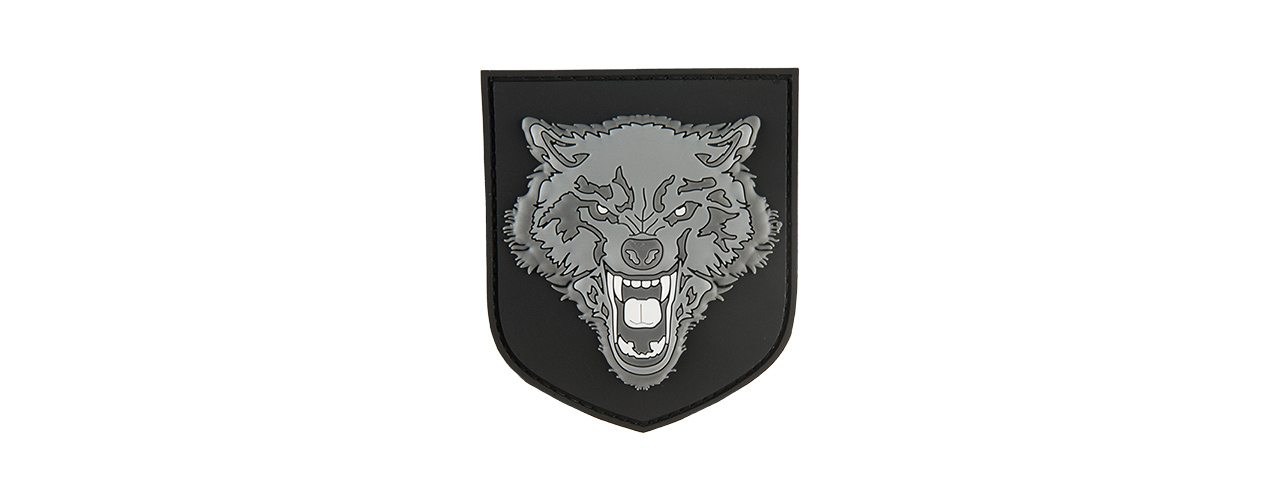 G-FORCE SHIELD GRAY WOLF PVC PATCH (GRAY) - Click Image to Close