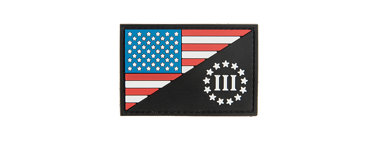 G-FORCE US FLAG WITH THREE PERCENTER PVC MORALE PATCH - Click Image to Close