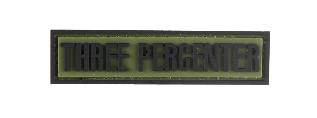 G-FORCE THREE PERECENTER PVC MORALE PATCH (OD GREEN) - Click Image to Close